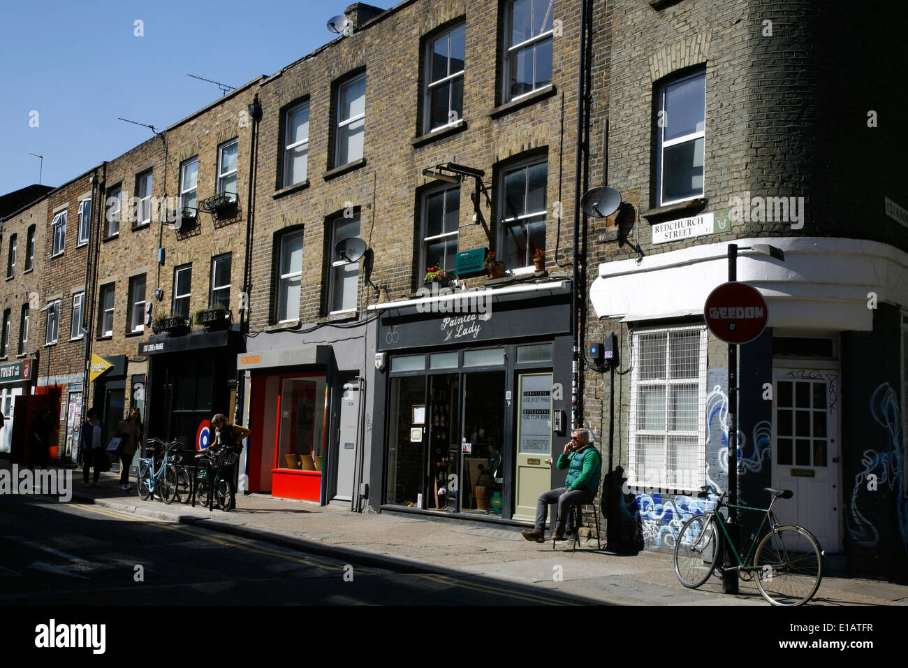 Redchurch Street, Shoreditch, Londres, Reino Unido. Foto de stock