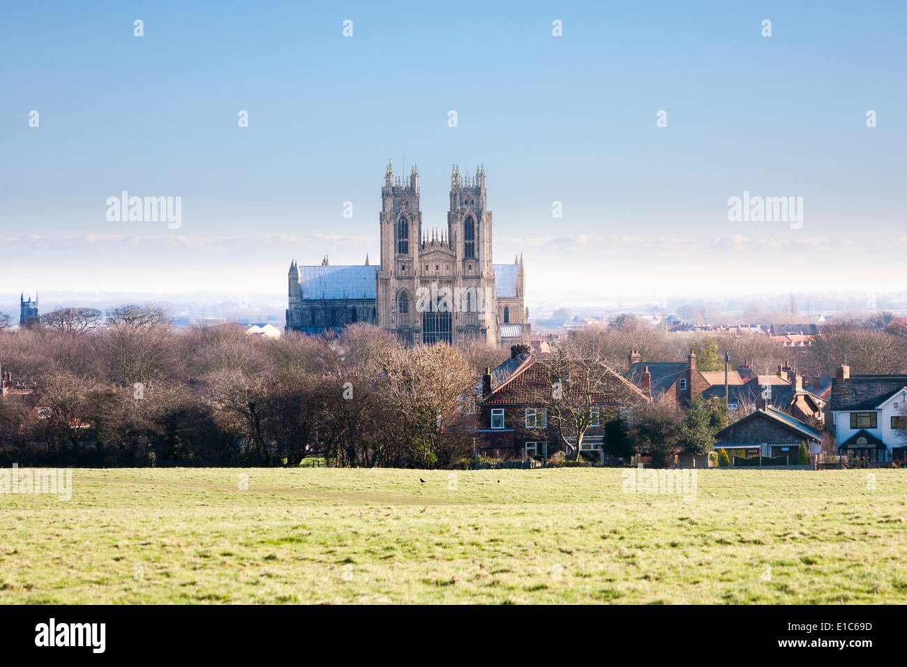 Beverley Minster iglesia de Beverley, East Yorkshire, Inglaterra, Reino Unido en invierno Foto de stock