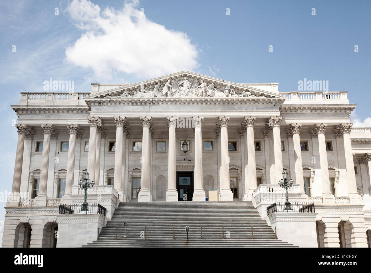 La Cámara de Representantes y el Senado ala del edificio del Capitolio en Washington D.C. Foto de stock