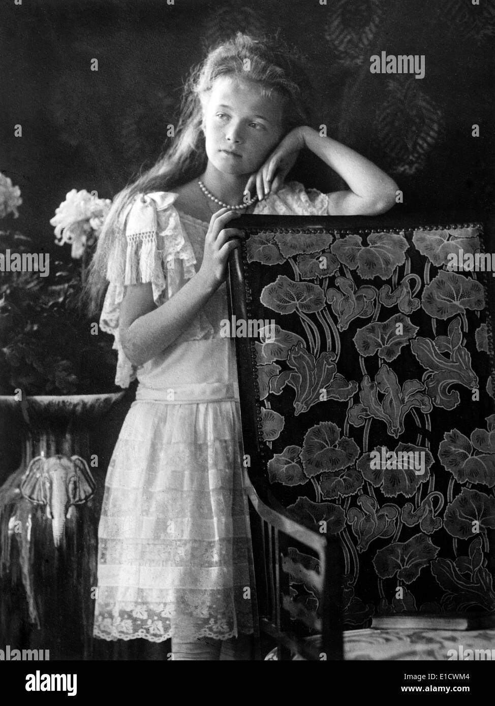 La gran duquesa Anastasia Nikolaevna de Rusia (18 de junio de 1901 - 17 de julio de 1918) La hija más joven del zar Nicolás II, el último soberano de la Rusia Imperial, y su esposa, la Zarina Alexandra Fyodorovna. Foto de stock