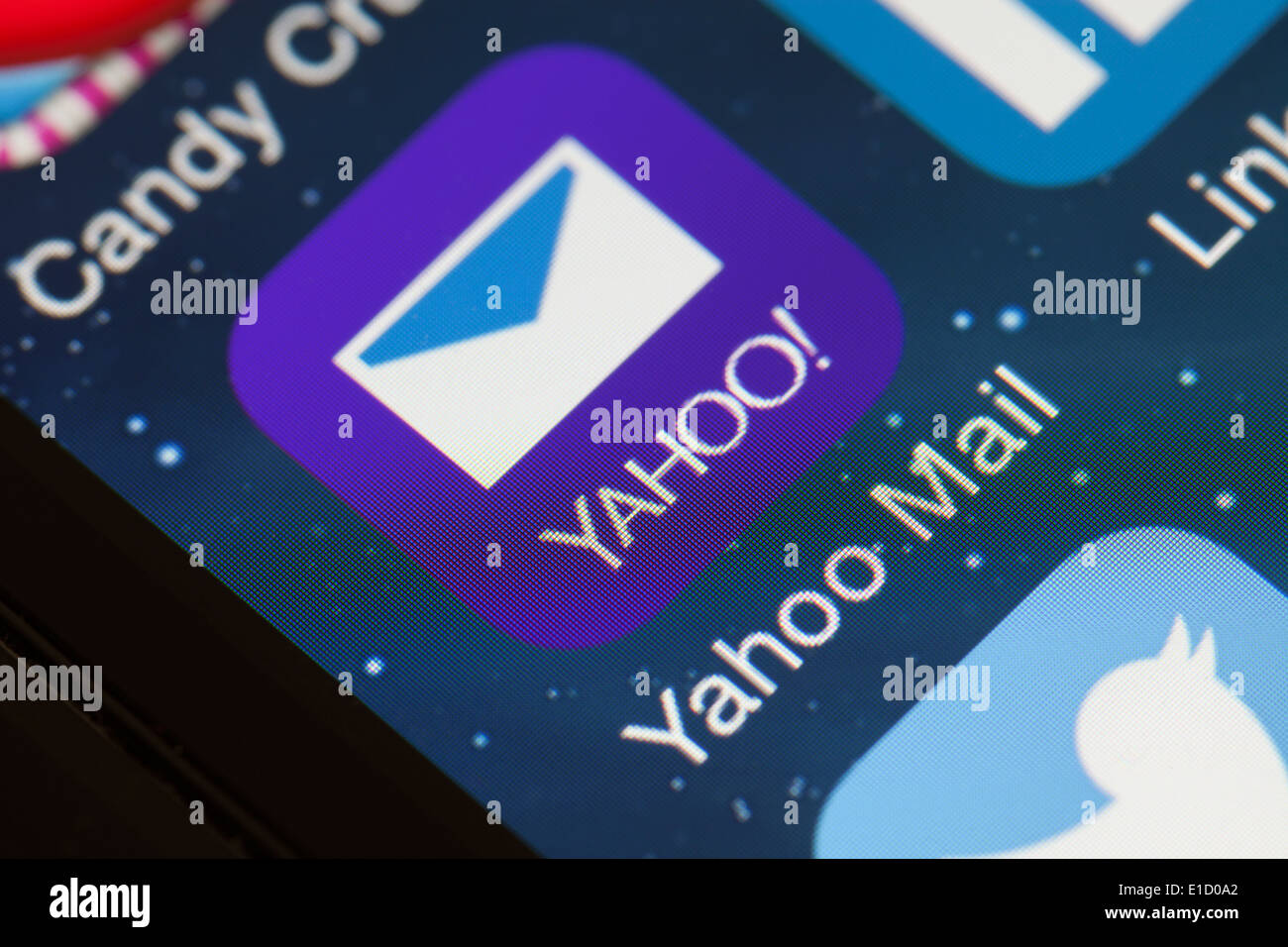 Yahoo Mail app icono de teléfono móvil. Foto de stock