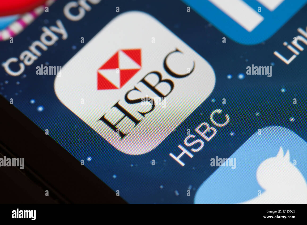 HSBC app icono de teléfono móvil. Foto de stock