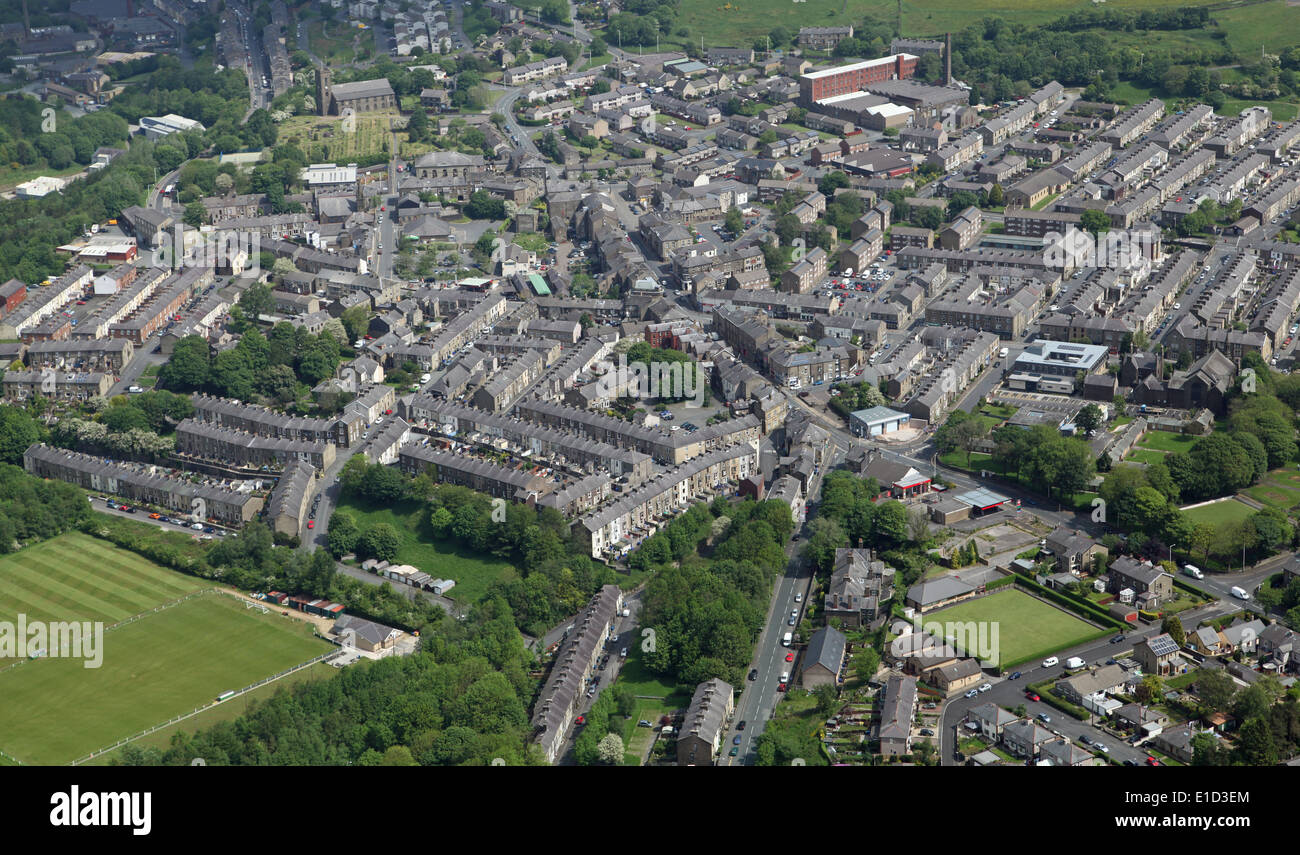 Vista aérea de la pequeña ciudad de Haslingden en Lancashire Foto de stock