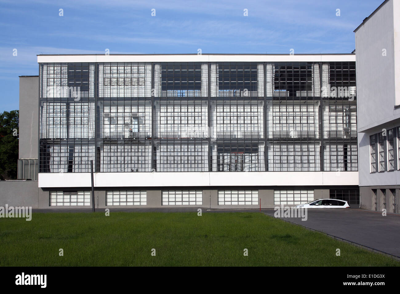 El reformado Bauhaus, Dessau, Movimiento Moderno Foto de stock