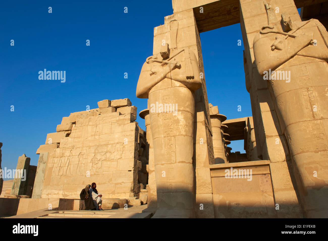 Egipto, El Valle del Nilo, Luxor, Tebas, la Ribera Occidental del río Nilo Ramesseum, Templo de Ramsés II. Foto de stock