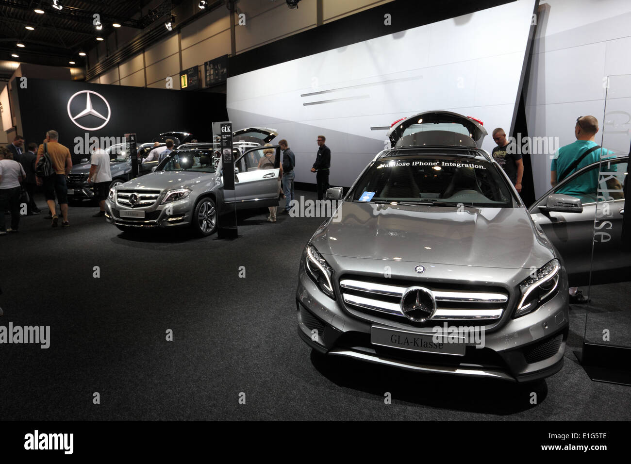 Nuevo Mercedes Benz Clase GLA en el IAM - Auto Móvil Feria Internacional el 1 de junio de 2014 en Leipzig, Sajonia, Alemania Foto de stock