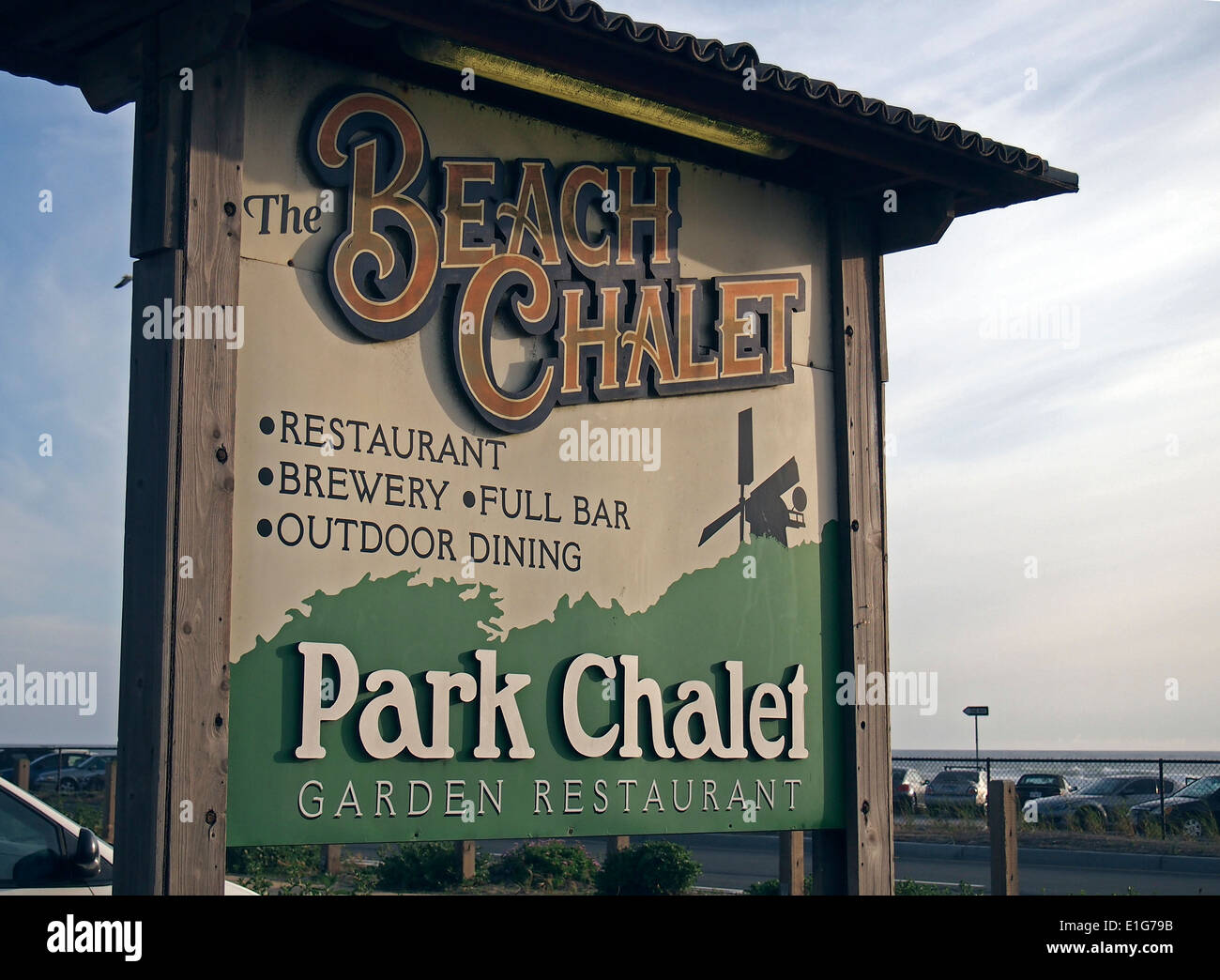 El chalet de la playa restaurante signo, San Francisco. Foto de stock