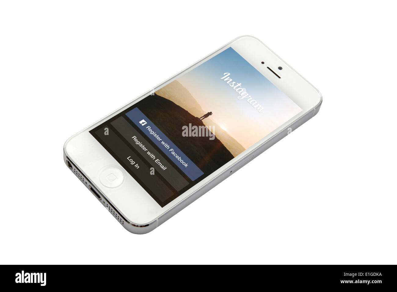 Instagram app en un iphone 5 pantalla Foto de stock