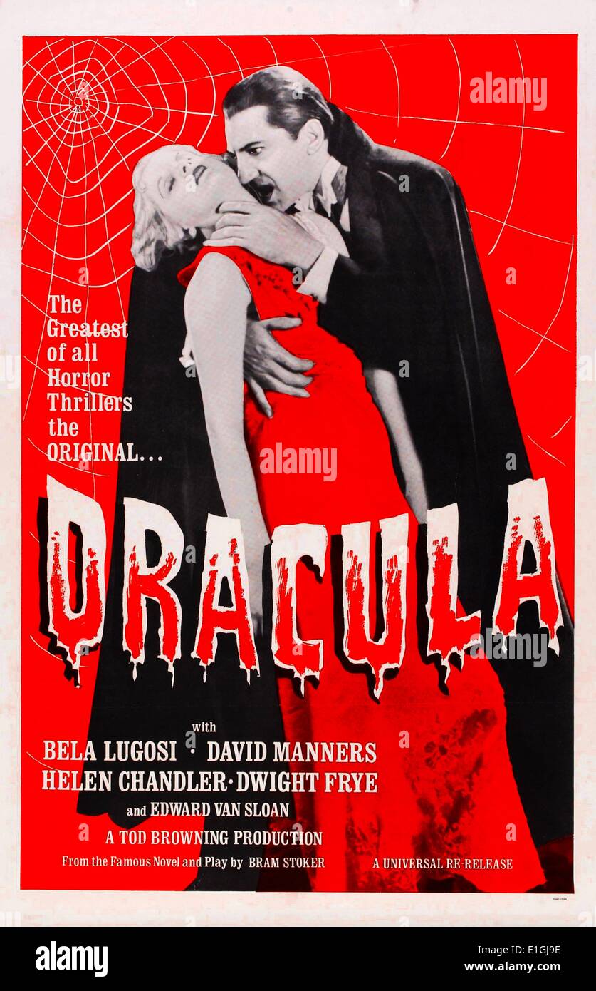 Drácula protagonizada por Bela Lugosi, un vampiro-1931 película de terror. Foto de stock