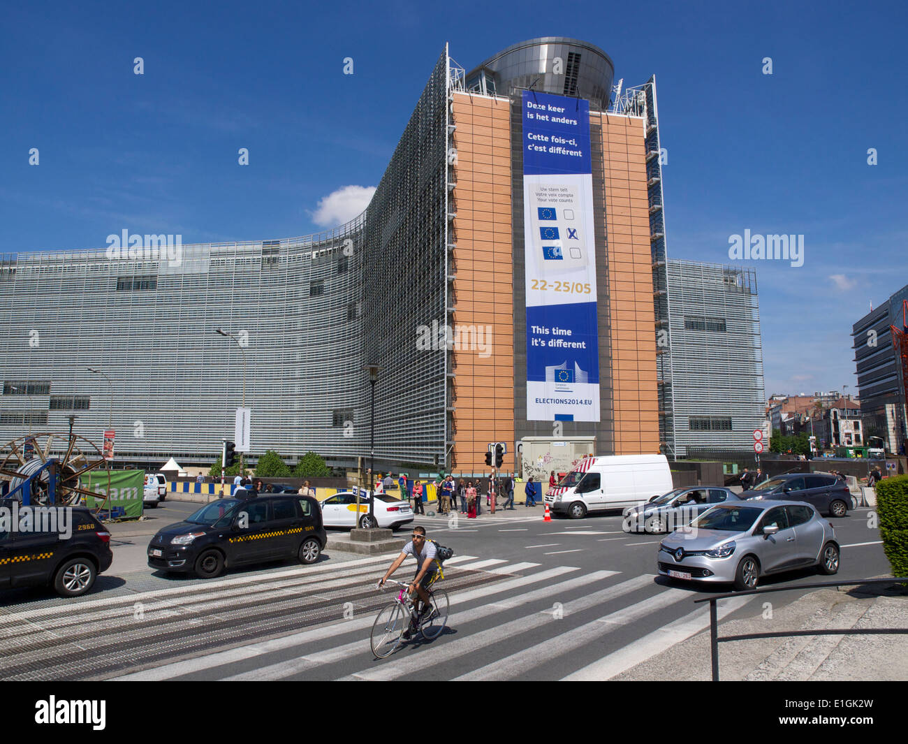 Edificio Berlaymont de la Comisión Europea en Bruselas, Bélgica Foto de stock