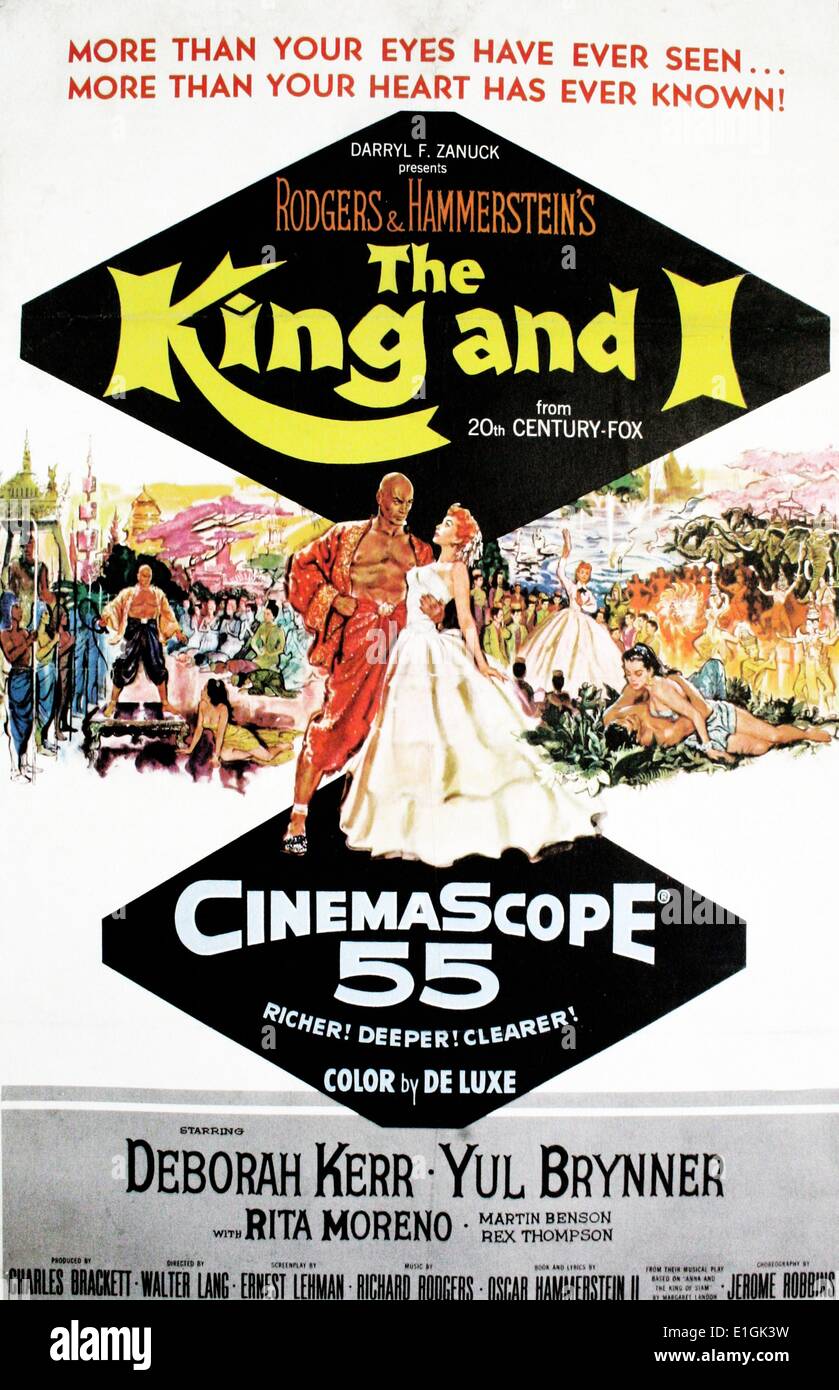 El rey y yo un musical, protagonizada por Deborah Kerr y Yul Brynner Foto de stock