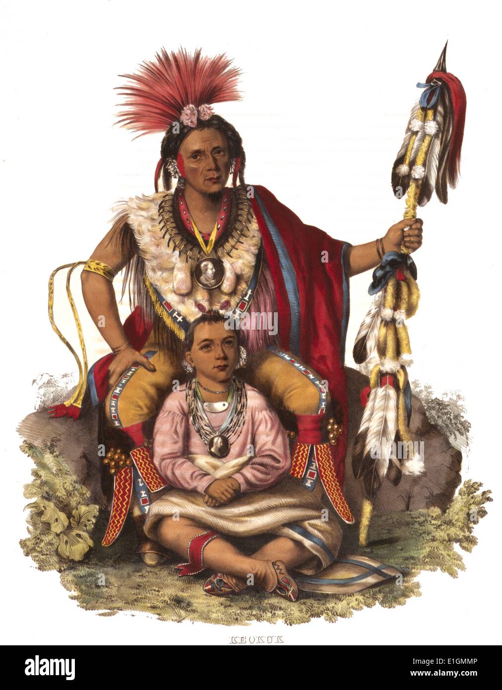 Un guerrero Shawanoe Payta-Kootha, por John Bowen, aproximadamente 1801-1856 Foto de stock