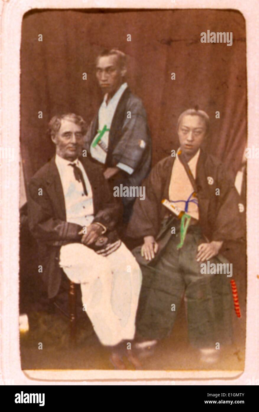 Impresión fotográfica de retratos de los Stots-Bashi. Por Frederick William Beato. Fecha 1870 Foto de stock