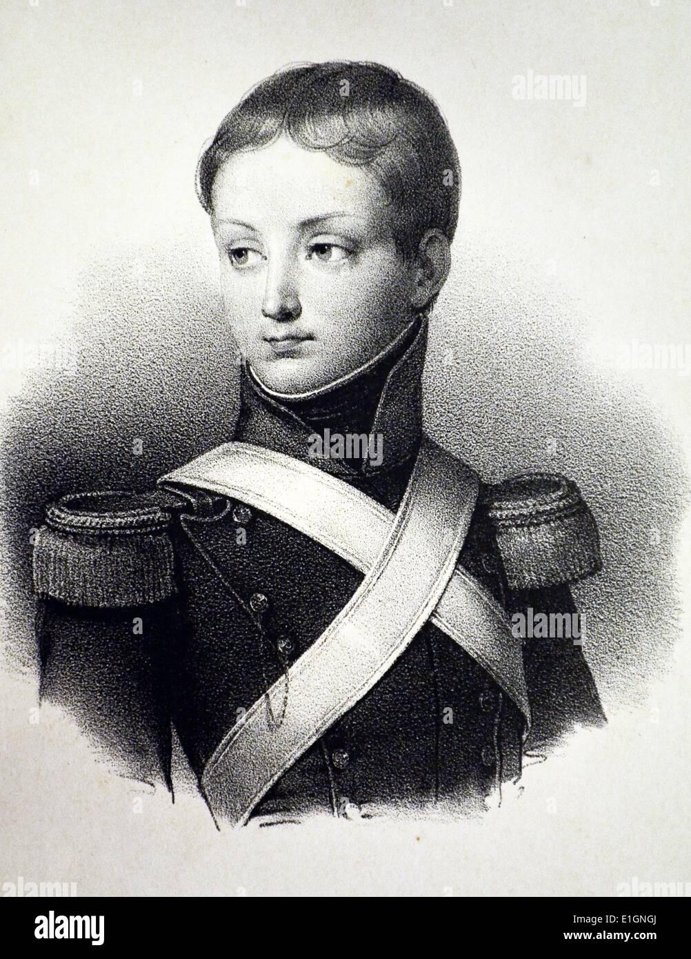 Francois, Príncipe de Joinville (1818-1900), tercer hijo de Luis Felipe I de Francia. Litografía, París, c1840. Foto de stock