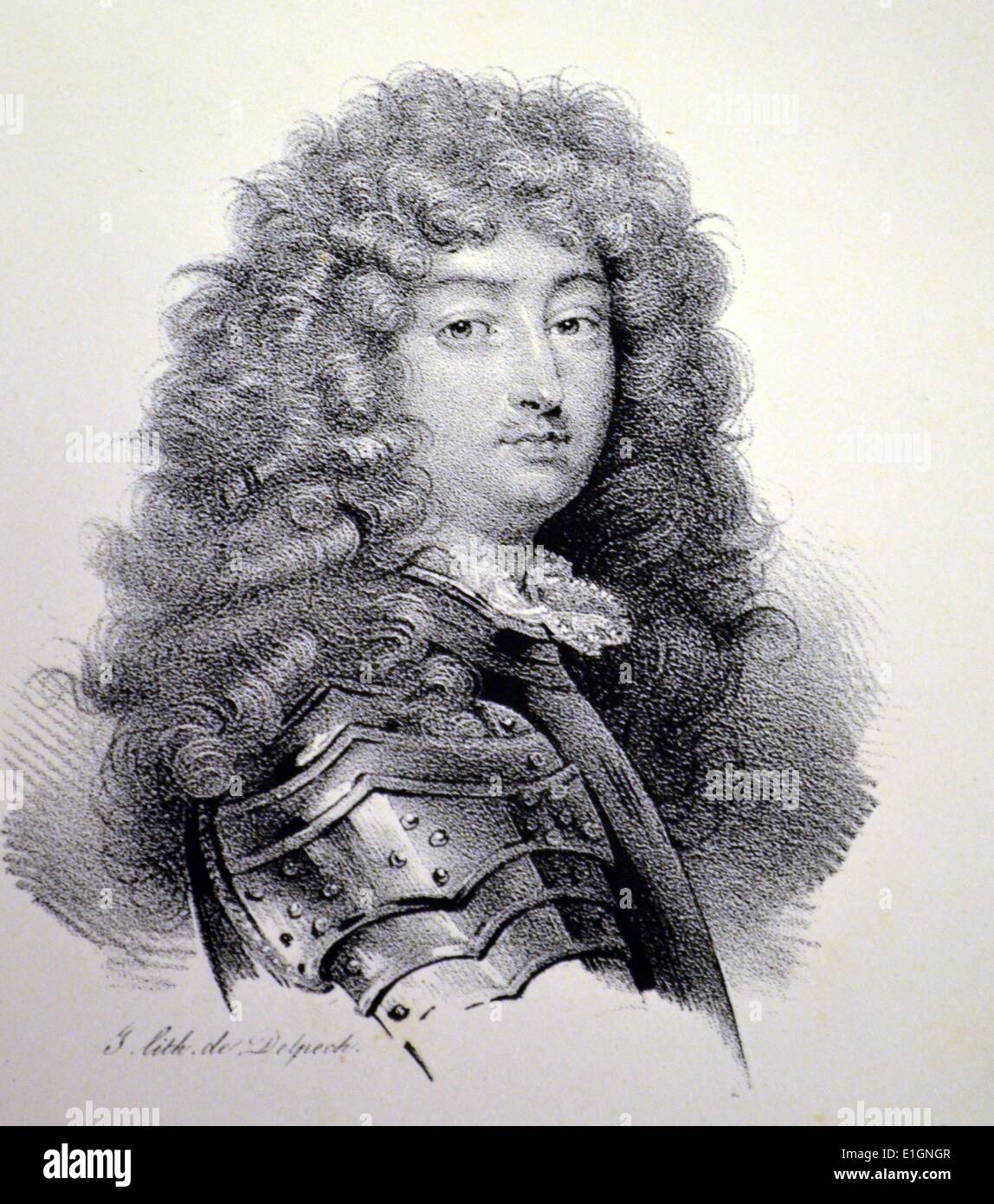 Louis XIV (1638-1715) el Rey Sol. El rey de Francia, 1613-1715. Litografía, París, c1840. Foto de stock