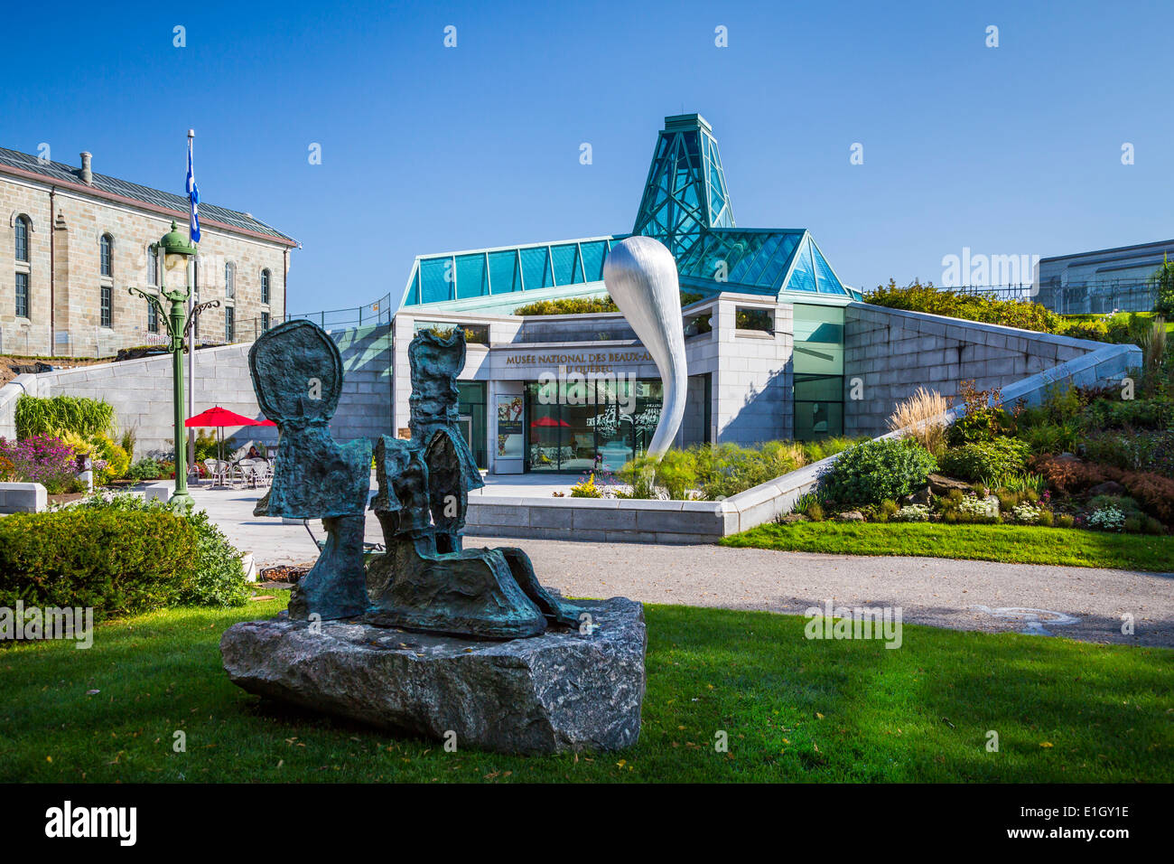 La entrada del edificio del Museo Nacional de Quebec en Quebec, Canadá. Foto de stock
