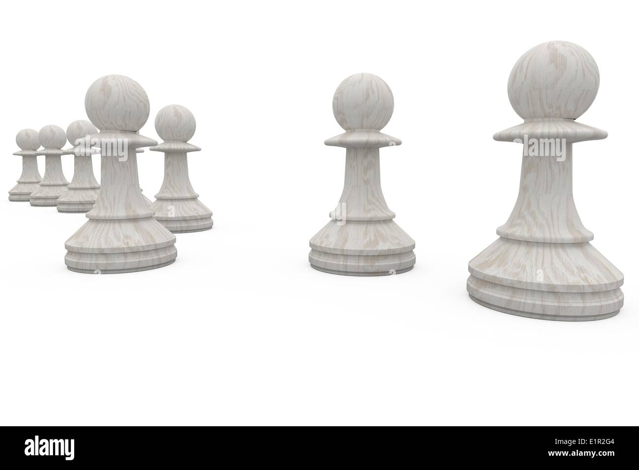 Los peones de ajedrez blanco juntos Foto de stock