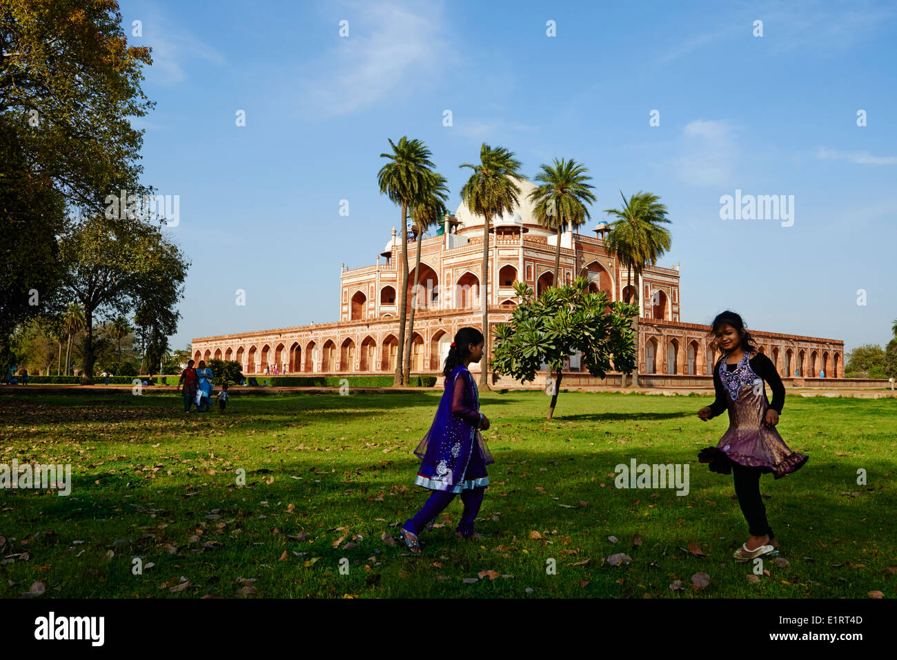 La India, Delhi, el Mausoleo de Humayun, patrimonio mundial de la Unesco Foto de stock