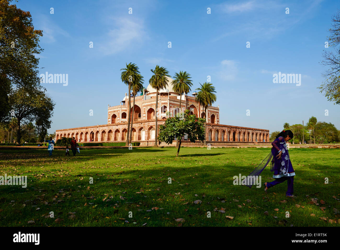 La India, Delhi, el Mausoleo de Humayun, patrimonio mundial de la Unesco Foto de stock
