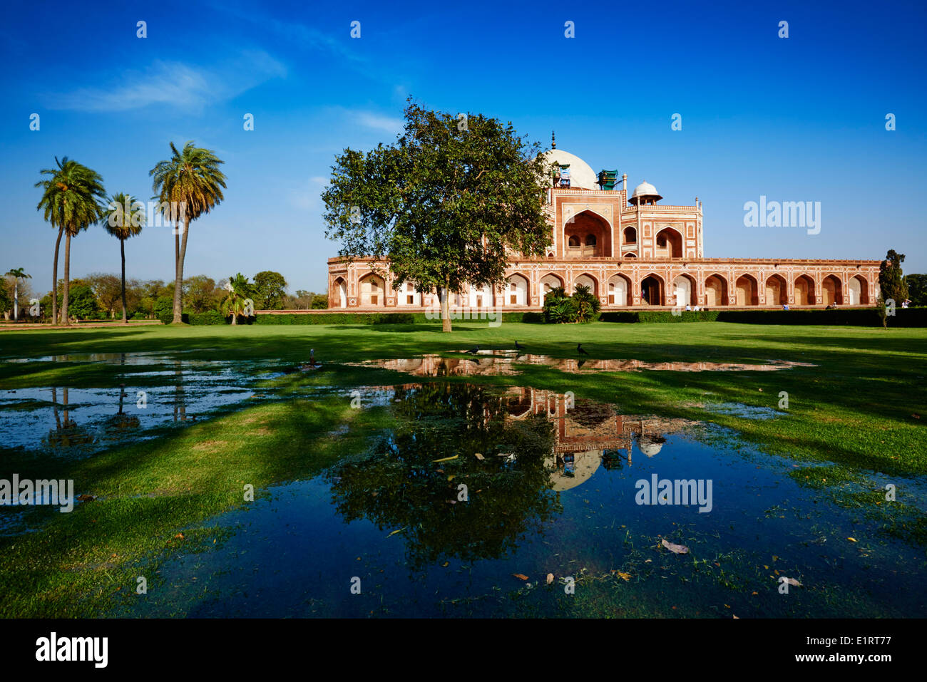 La India, Delhi, el Mausoleo de Humayun, patrimonio mundial de la Unesco Foto de stock