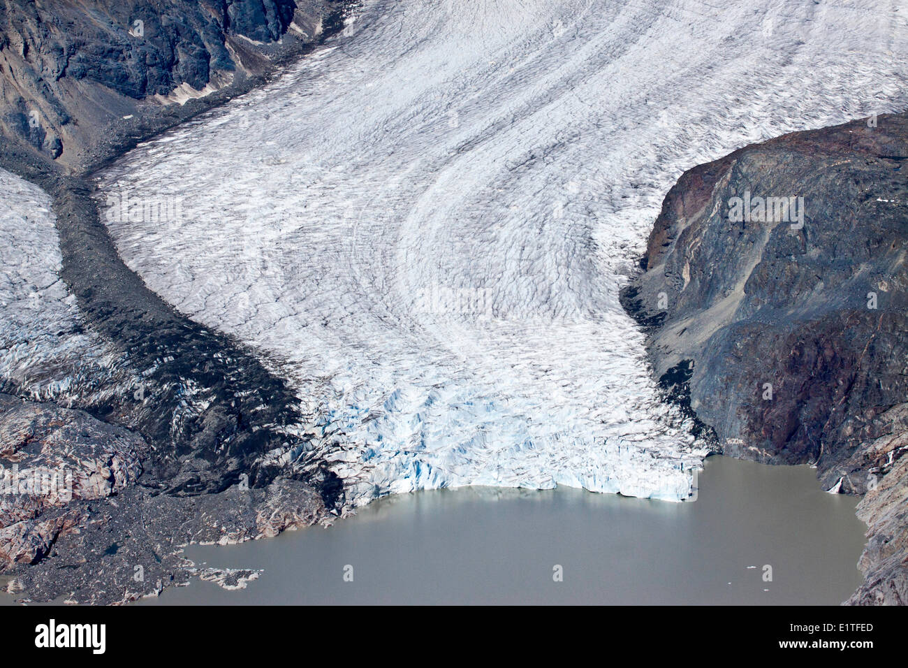 Los glaciares de montaña Costa en British Columbia, Canadá Foto de stock