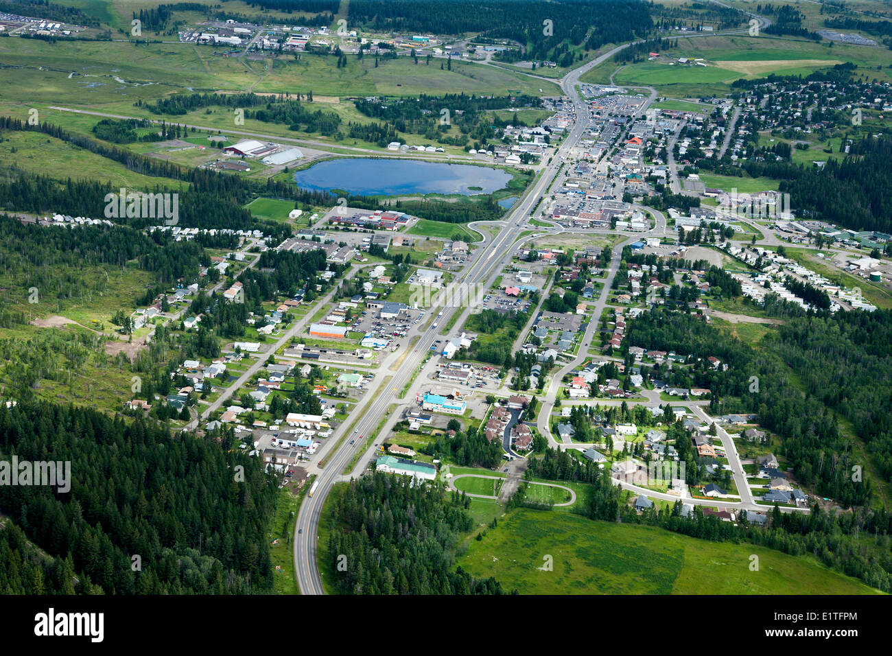 Las imágenes aéreas a lo largo de la región de British Columbia Cariboo Foto de stock