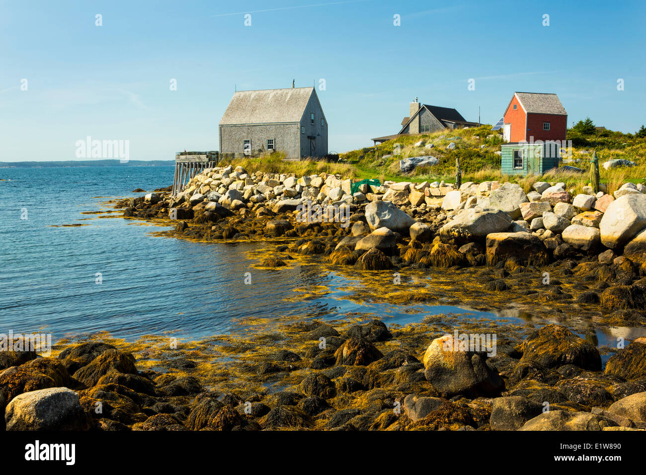 La marea baja, Punto medio Cove, Nova Scotia, Canadá Foto de stock