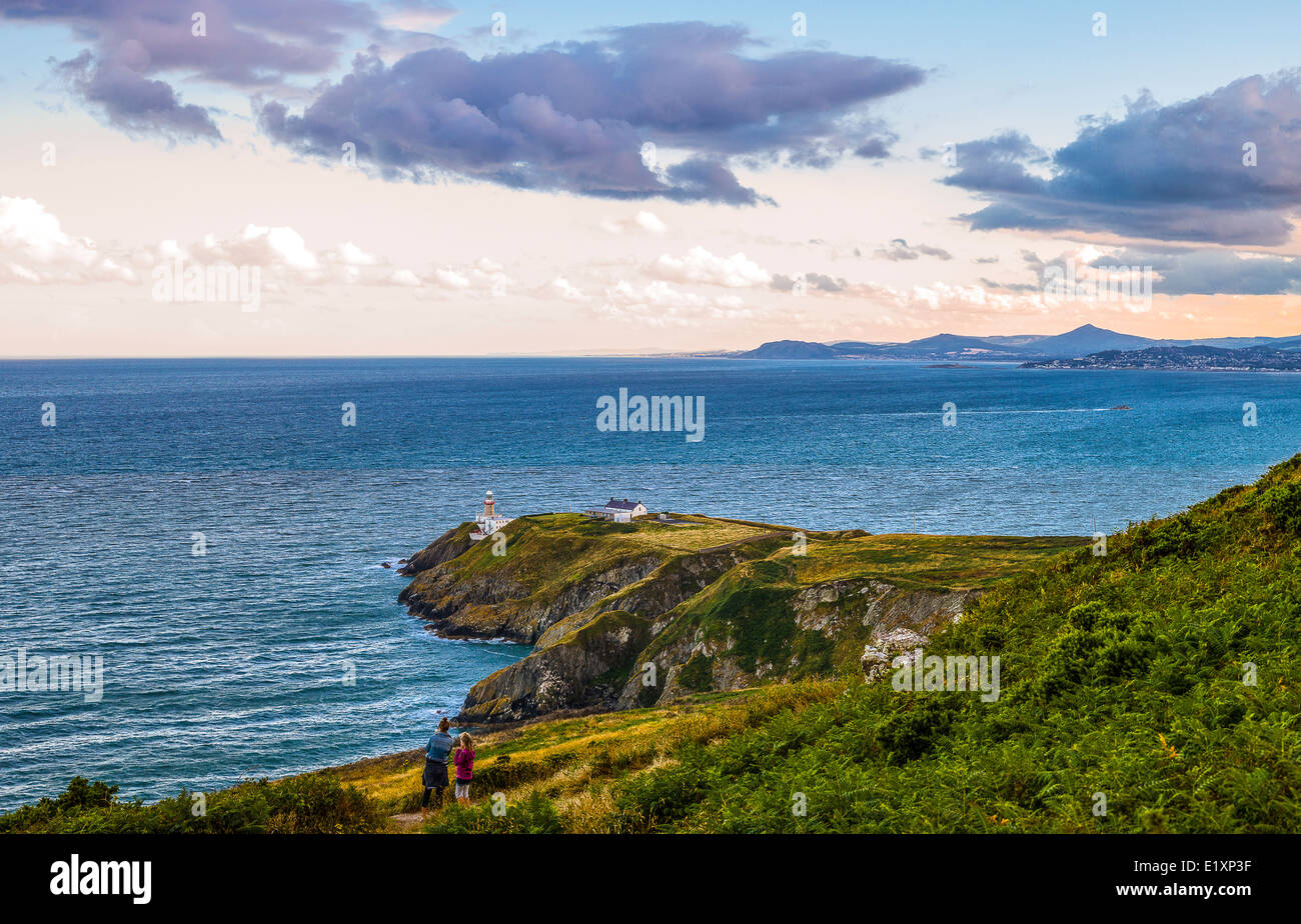 Irlanda, Dublin County, la bahía de Dublín, visto desde el cabecero Howth Foto de stock