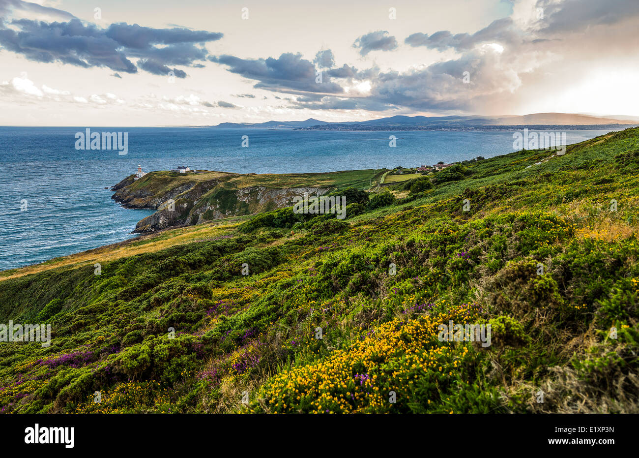Irlanda, Dublin County, la bahía de Dublín, visto desde el cabecero Howth Foto de stock