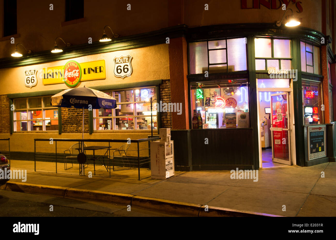 Albuquerque, Nuevo Méjico Route 66 famoso Lindy's Deli en la esquina de