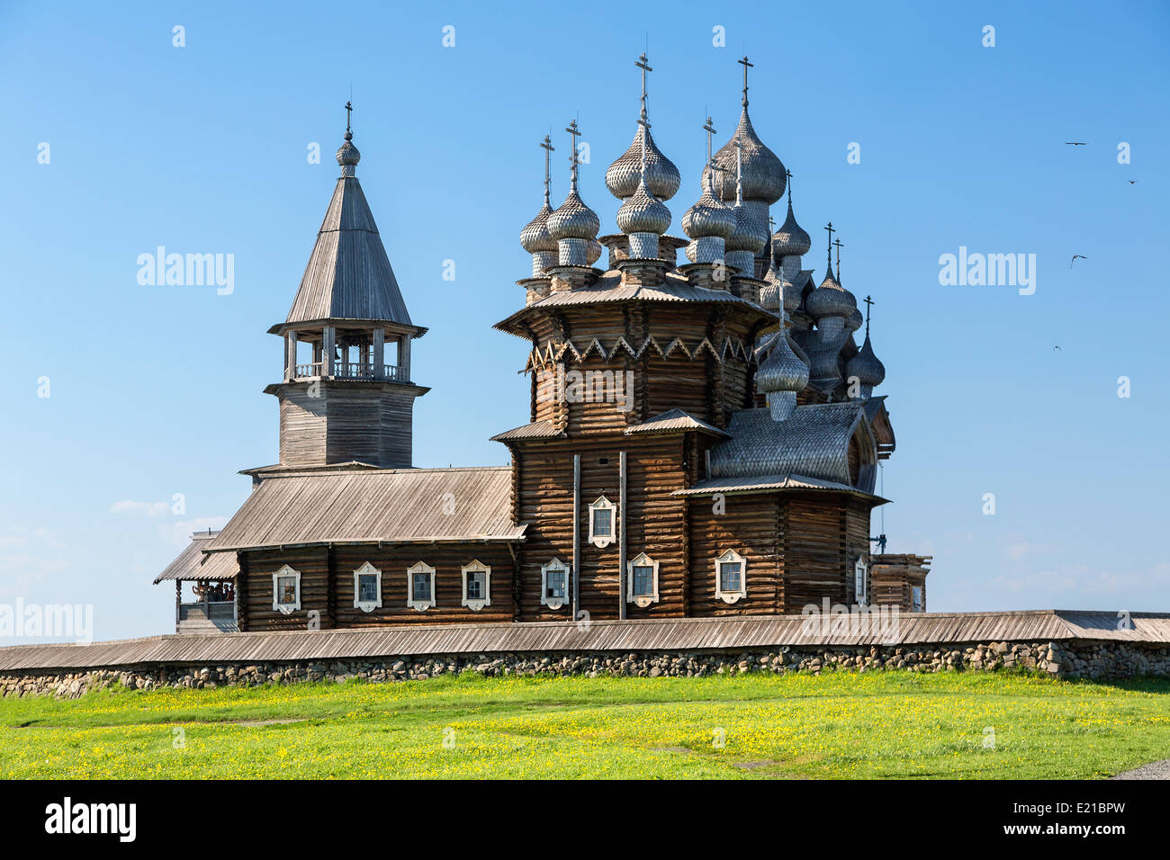 Rusia, Karelia Kizhi Island, Catedral de la Transfiguración Foto de stock