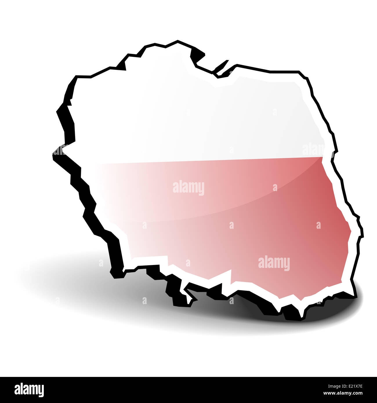 Mapa 3D de Polonia Foto de stock