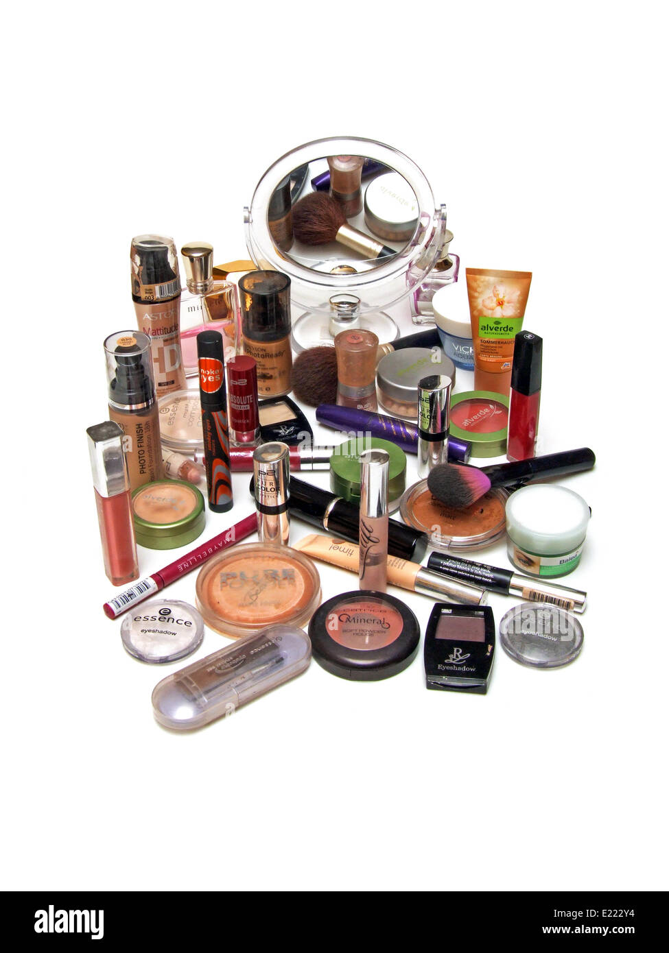 cosméticos usados Foto de stock