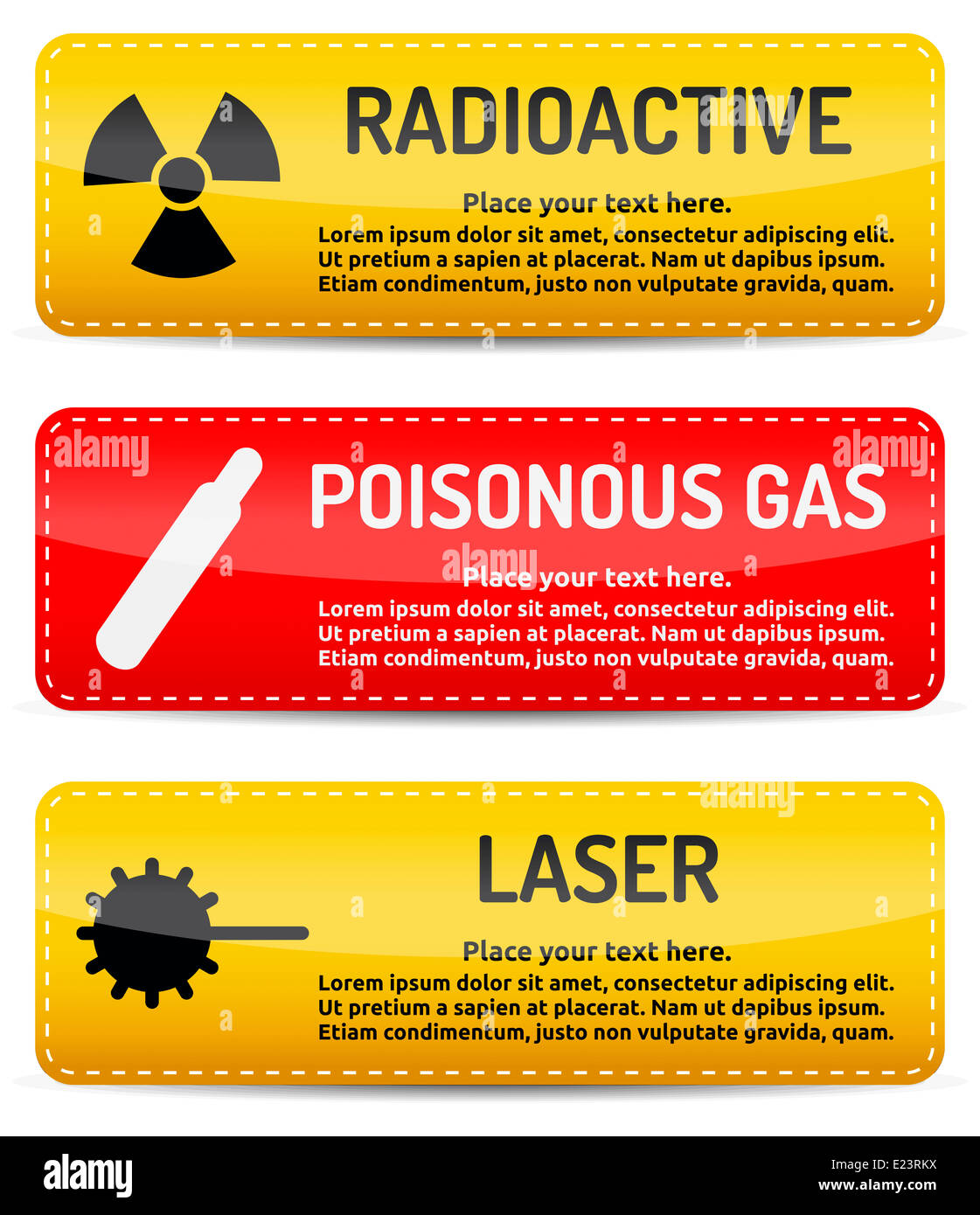 Gases tóxicos, radiactivos, señal de advertencia de peligro láser