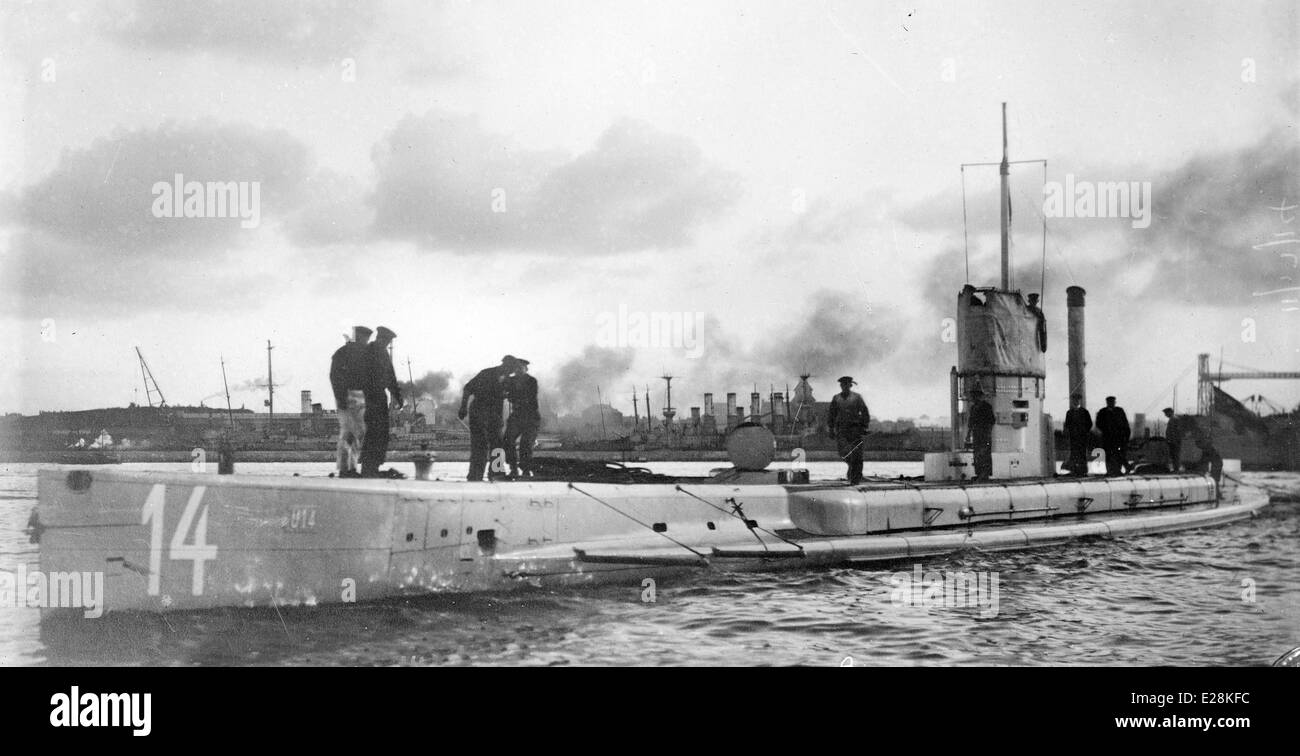 U-Boat alemán U-14 submarino que sirvió en la I Guerra Mundial Foto de stock