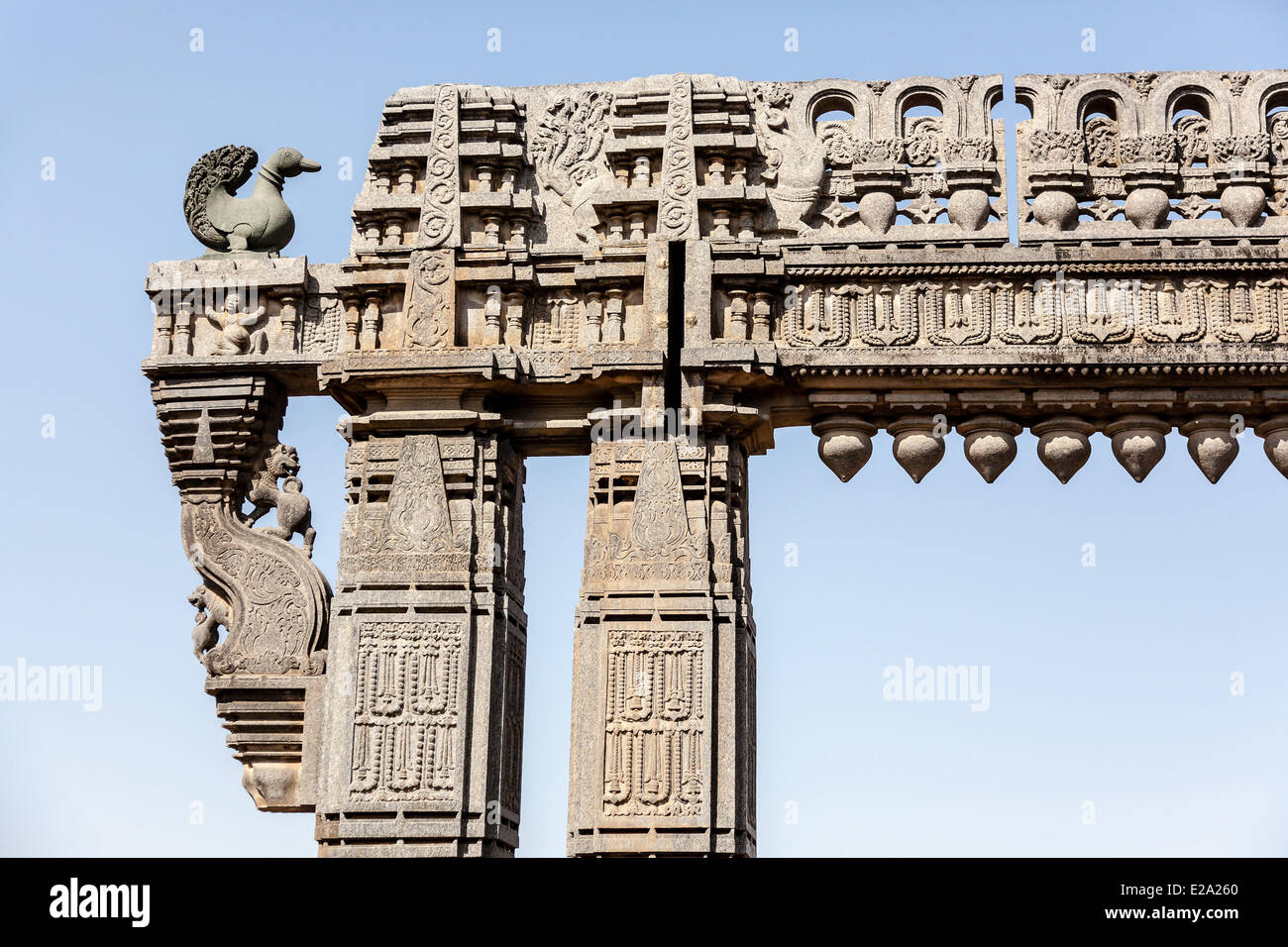La India, el estado de Andhra Pradesh, Warangal, la fortaleza, la piedra gateway (kirti torana, gateway de gloria) Foto de stock