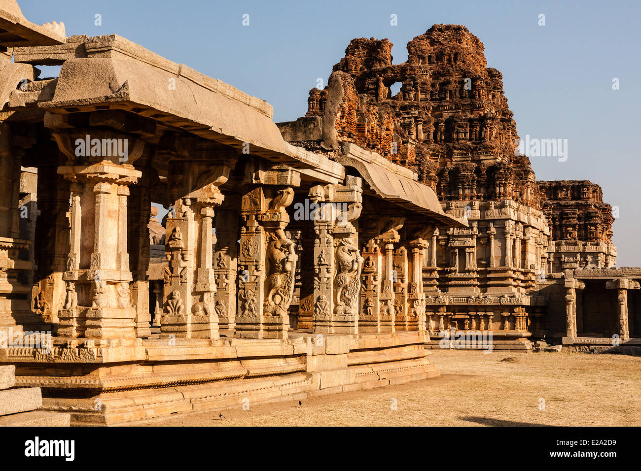La India, en el estado de Karnataka, Hampi, Achyutaraya temple, catalogado como Patrimonio de la Humanidad por la UNESCO Foto de stock