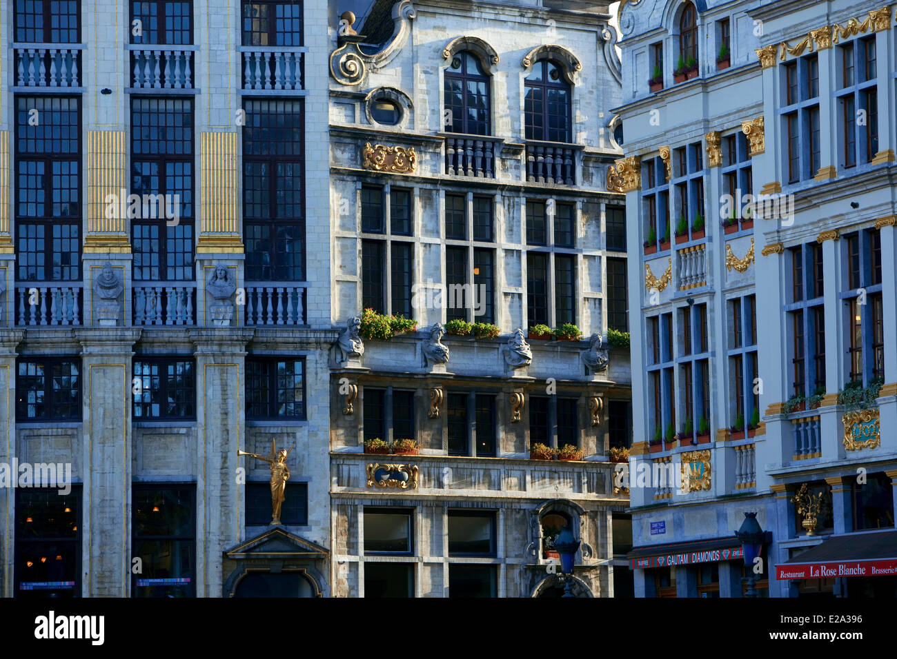 Bélgica, Bruselas, Grand Place, catalogada como Patrimonio de la Humanidad por la UNESCO Foto de stock
