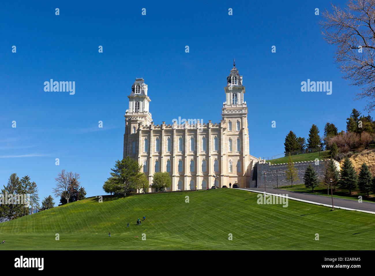 Estados Unidos, Utah, Manti, Templo Mormón Foto de stock