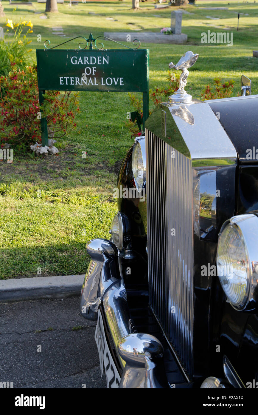 Estados Unidos, California, Los Ángeles, Hollywood Forever Cemetery, parte posterior de Paramount Studios, donde Johnny Ramone ara enterrado, Foto de stock