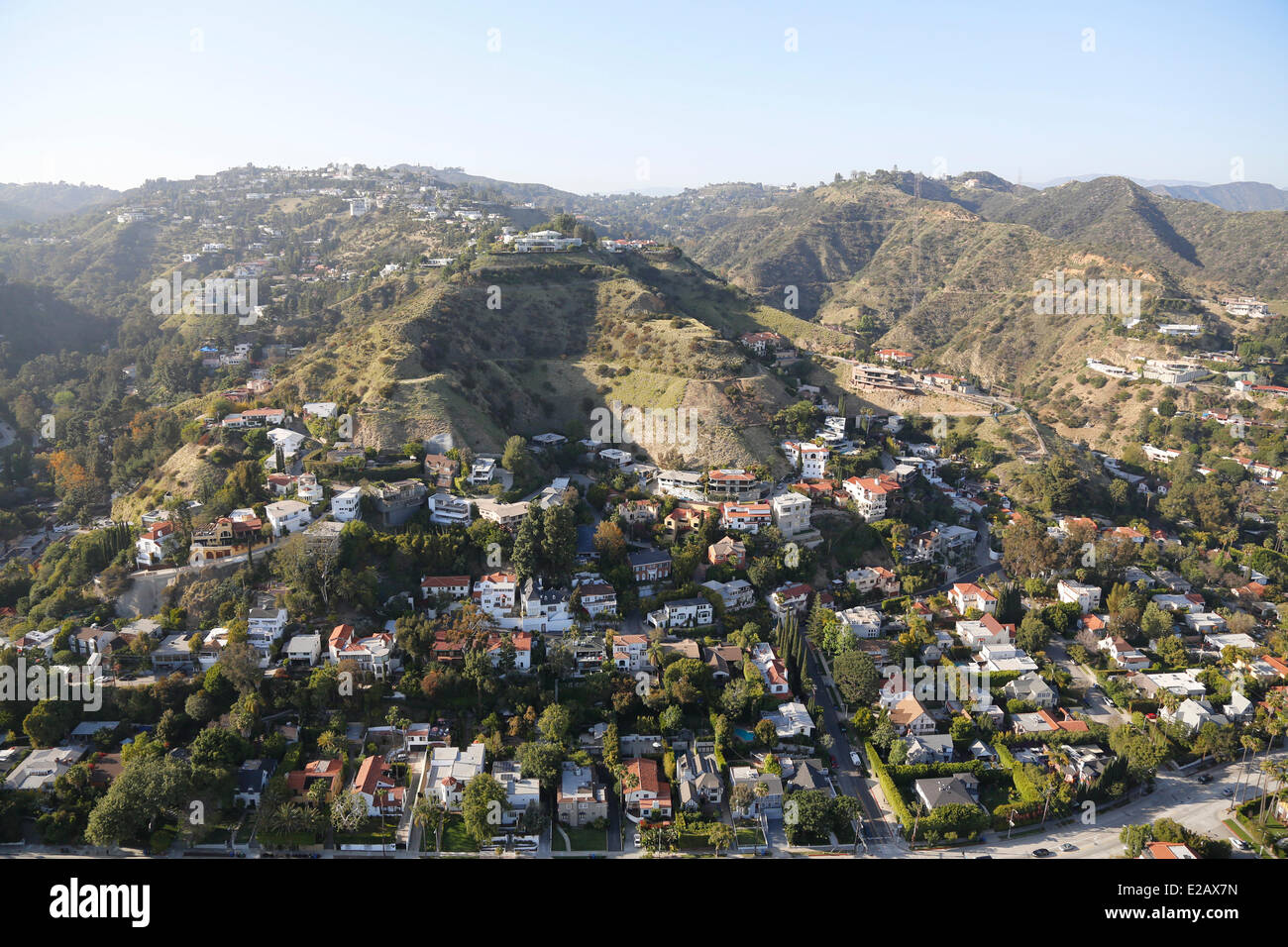 Estados Unidos, California, Los Ángeles, Hollywood Hills (vista aérea) Foto de stock