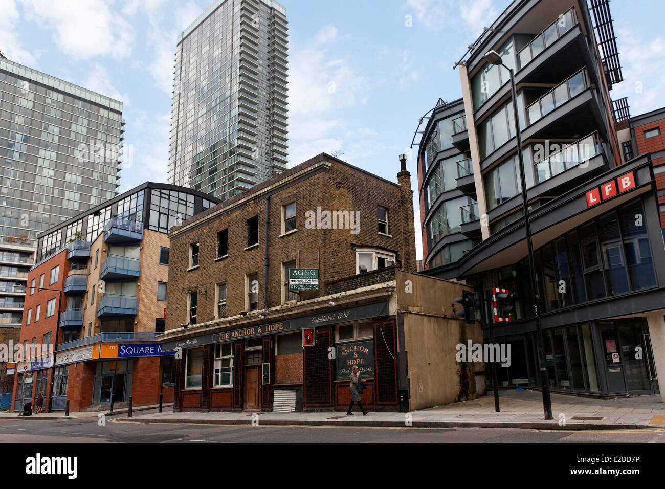 Reino Unido, Londres, antiguo pub en Canary Wharf Foto de stock