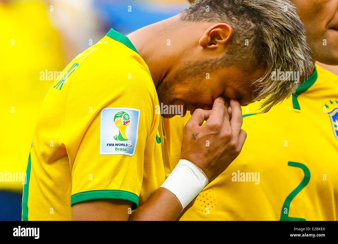 NEYMAR, Bra 10 enttaeuscht Enttaeuschung Emotionen,,,,, Trauer Frust frustriert ,traurig, verzweifelt, Verzweiflung BRASILIEN - Mexiko 0-0 FIFA FUSSBALL WM Weltmeisterschaft am 17.06.2014 en Fortaleza, BRASILIEN Fotografía: Peter Schatz Foto de stock
