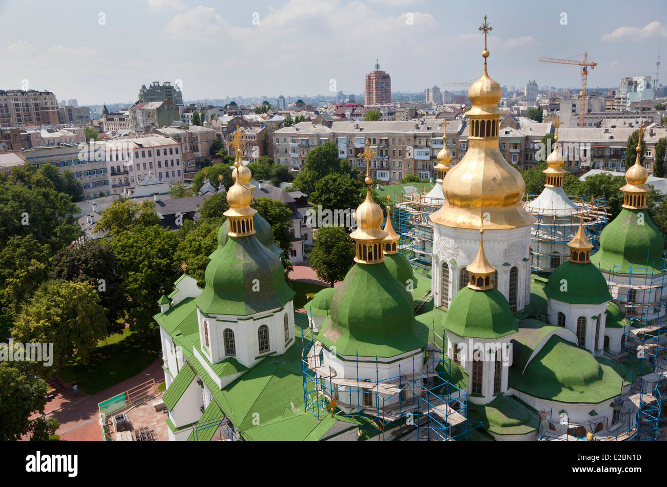 Vista aérea de la Catedral de Santa Sofía en Kiev, Ucrania Foto de stock