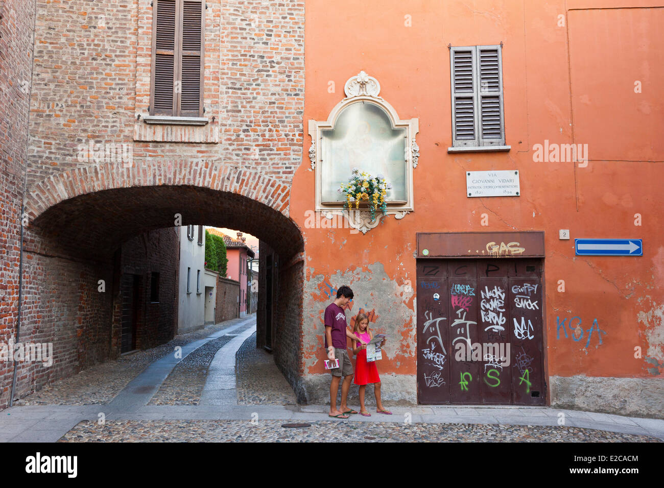 Italia, Lombardía, Pavía, el centro histórico de la ciudad Foto de stock