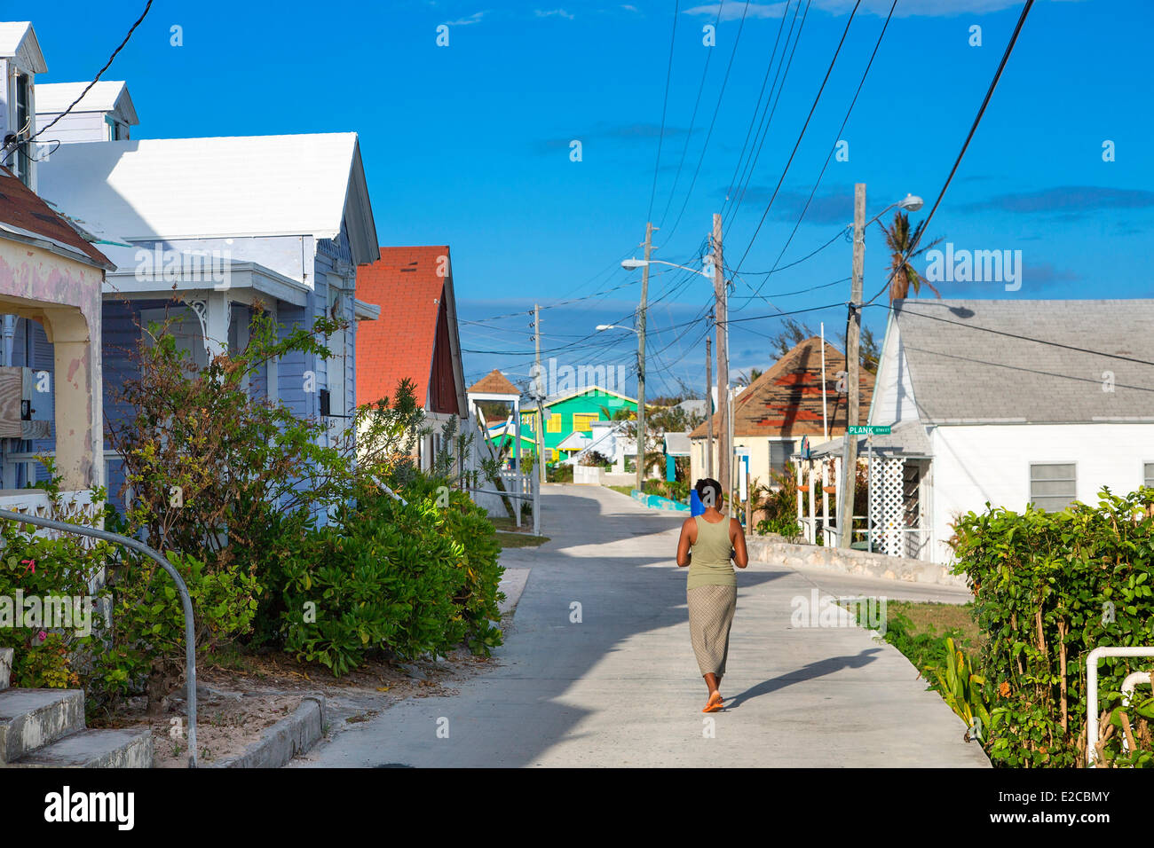 Bahamas, Eleuthera Island Village actual Foto de stock