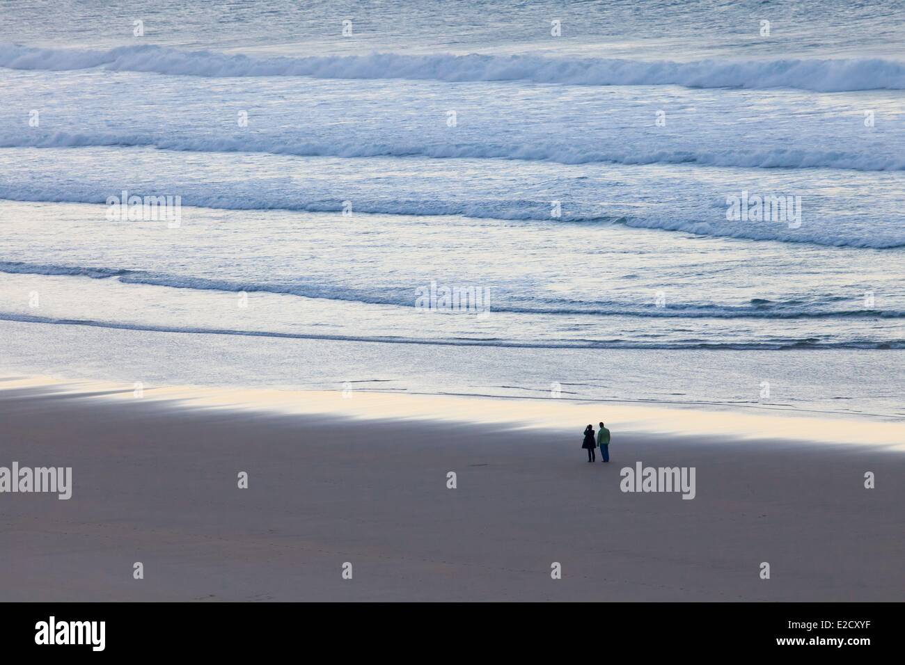 España Cantabria playa cerca de San Vicente de la Barquera Foto de stock