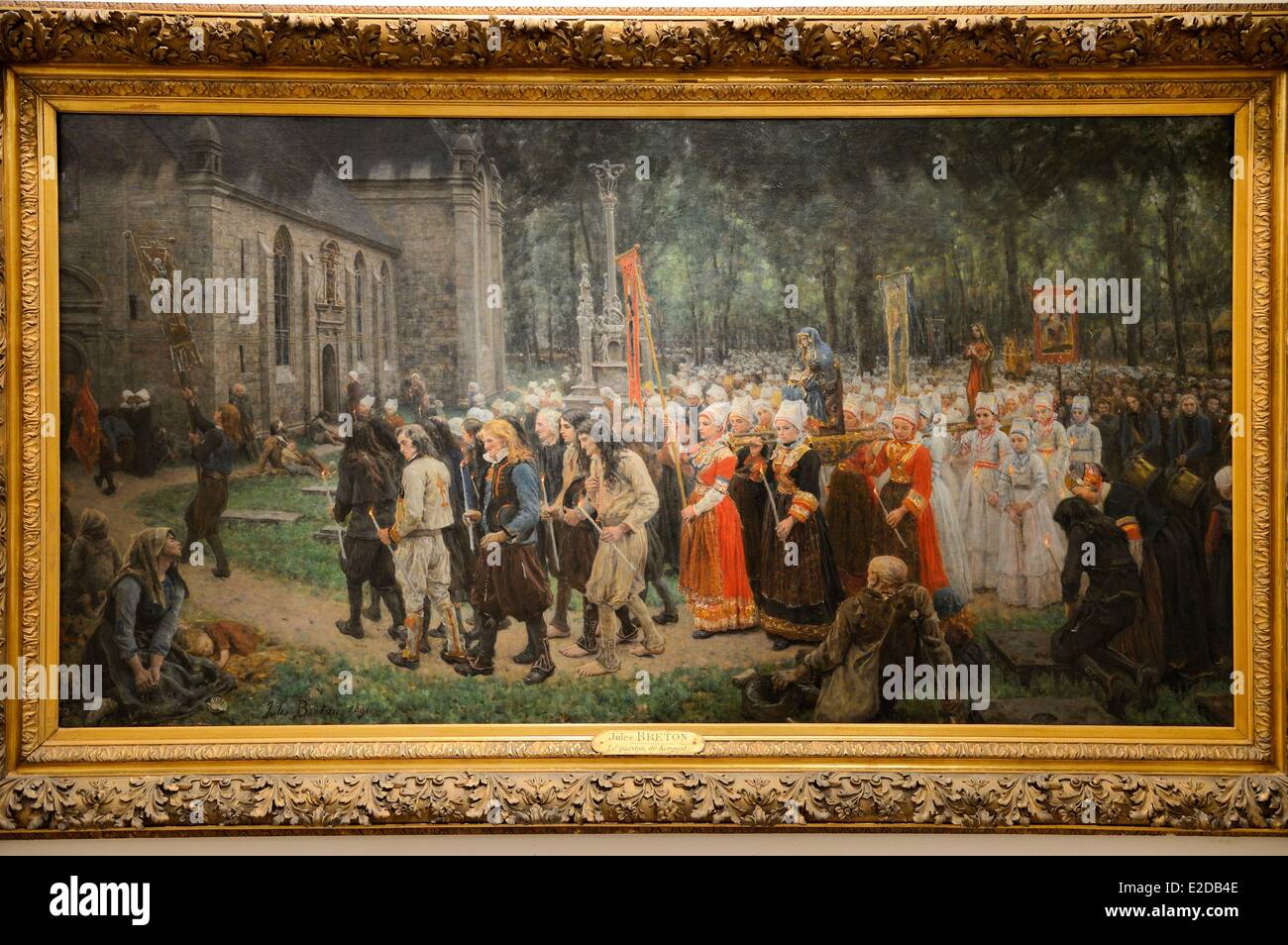 Francia, Finisterre, Quimper, Musee des Beaux Arts, el indulto de Kergoat  (1891) por el pintor Jules Breton Fotografía de stock - Alamy