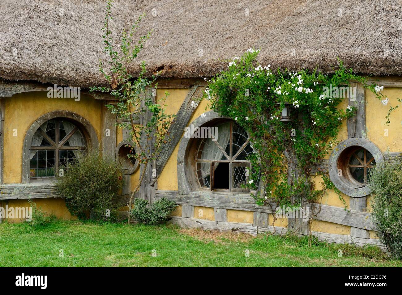 Nueva Zelanda Isla Norte Matamata Hobbiton el Hobbit pueblo construido para la película El Señor de los anillos, de Peter Jackson el Foto de stock