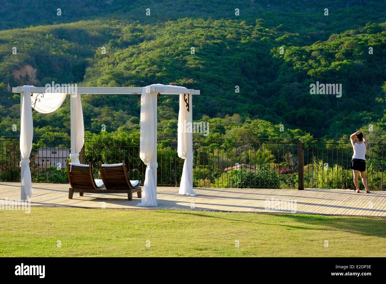 Brasil Minas Gerais Tiradentes permanezca en la pousada Brisa da Serra Foto de stock